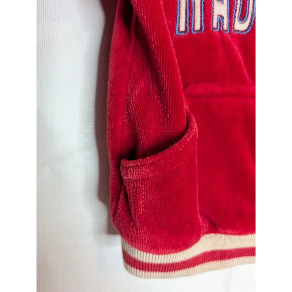 Radio Flyer Kids Red Velour Tracksuit Hooded‎ Jacket Joggers Set 12 Months